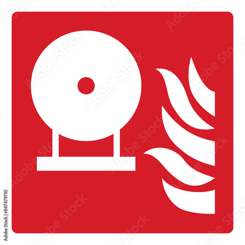 ISO fire prevention safety sign remote release station symbol and pictogram only size 1 x 1 square shape