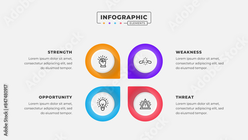 Swot analysis infographic template with icons