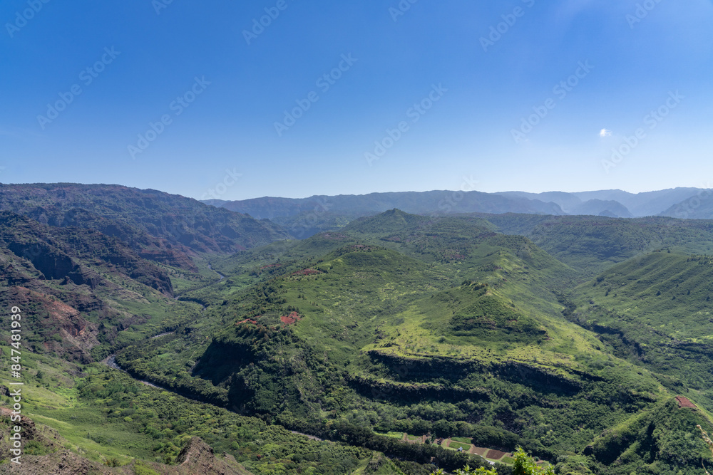 Obraz premium Waimea Canyon Dr, Kauai, Hawaii. Waimea River