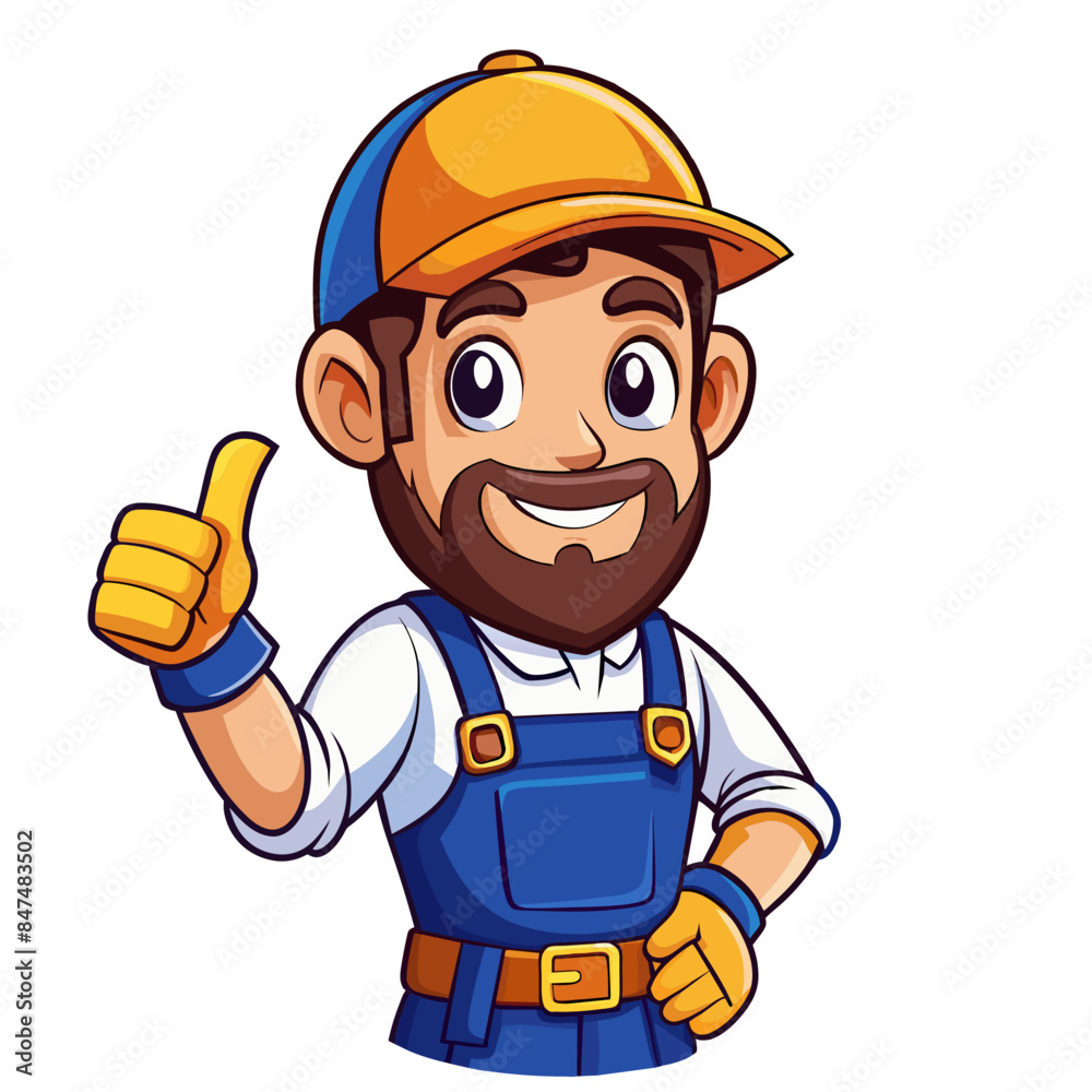 A Handyman Posing Thumb-Up A Handyman Posing Thumb-Up