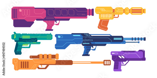 blaster gun toy weapon handgun pistol rifle and sniper playing game battle attack