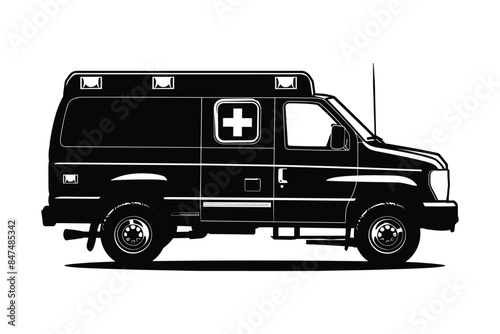 Emergency vehicle silhouette vector