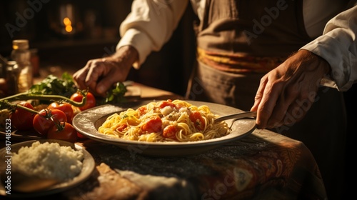 Chef Serving Fresh Pasta