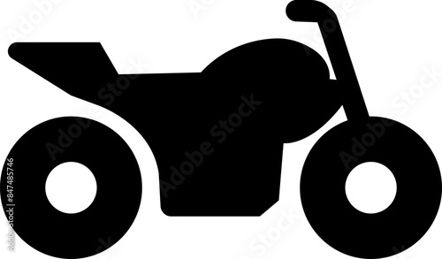 Motorcycle, bike, and motorbike icon set. Side view motorcycle for moped, scooter, roadster, sports, cruiser, touring, scrambler, trial bike, and chopper flat icon isolated on transparent background.