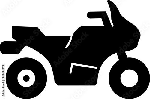 Motorcycle, bike, and motorbike icon set. Side view motorcycle for moped, scooter, roadster, sports, cruiser, touring, scrambler, trial bike, and chopper flat icon isolated on transparent background.