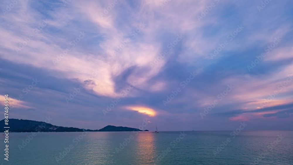 Timelapse clouds in sunset or sunrise sky flowing in the dark sky background Timelapse clouds in sunset or sunrise sky flowing in the dark sky background