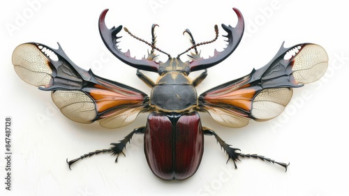 stag beetle isolated on white photo