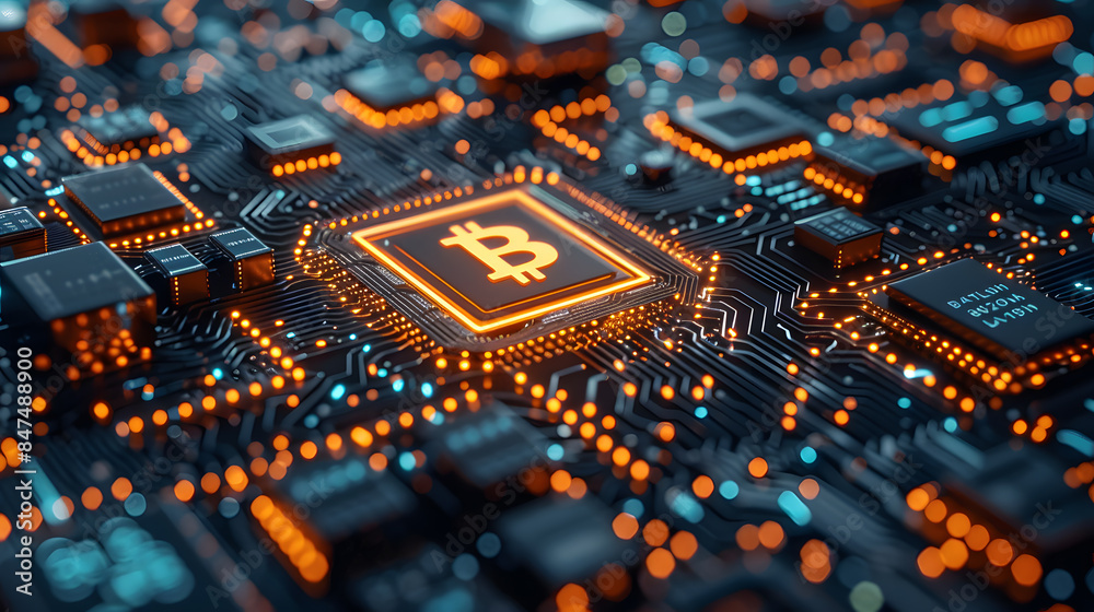 Illustration Bitcoin, innovation, technology, blockchain, and cryptocurrency. Decentralized networks, digital ledgers, and cryptographic security, the futuristic elements of blockchain nodes. Illustration Bitcoin, innovation, technology, blockchain, and cryptocurrency. Decentralized networks, digital ledgers, and cryptographic security, the futuristic elements of blockchain nodes.