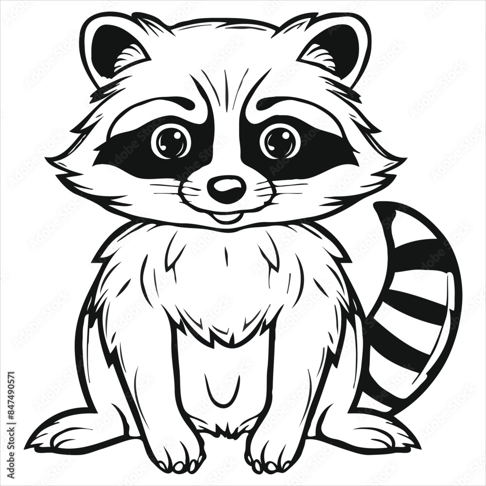 Black and White Cartoon Illustration of Cute Cat Animal Black and White Cartoon Illustration of Cute Cat Animal