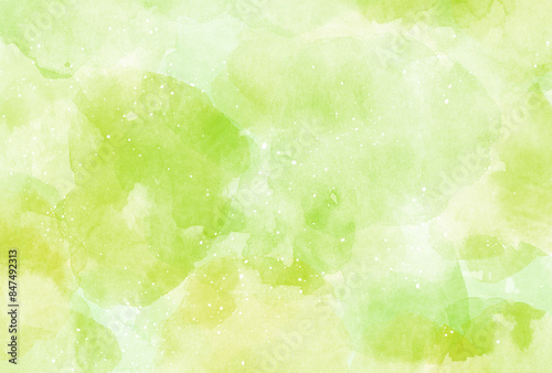 背景素材_水彩テクスチャ_黄緑色