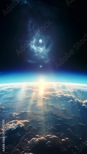 Cosmic Views - Earth's Sunrise Seen from Space - made with Generative AI