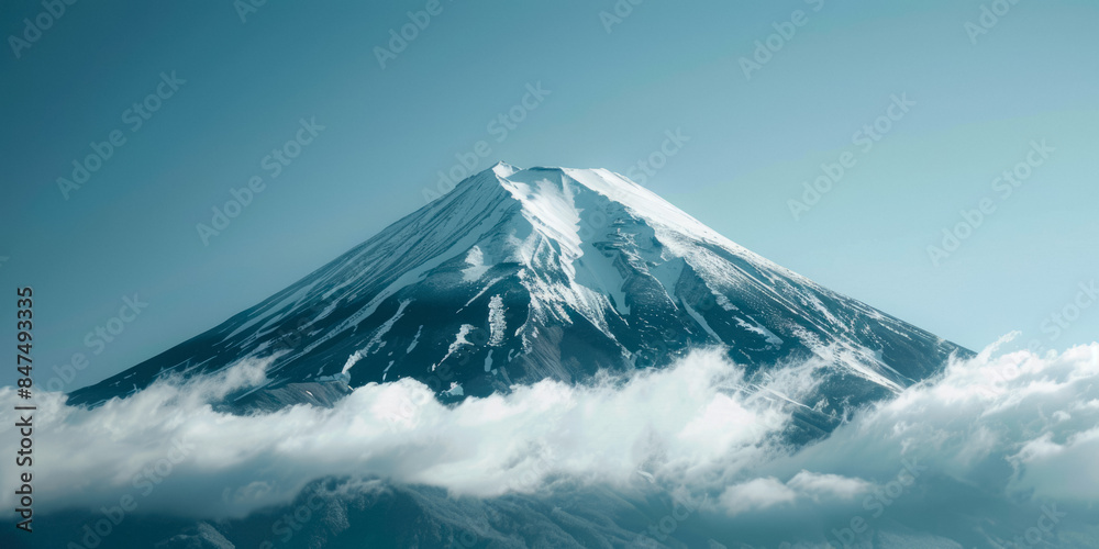 Great Mount Fuji With Sky Background For Wallpaper Created Using Artificial Intelligence Great Mount Fuji With Sky Background For Wallpaper Created Using Artificial Intelligence