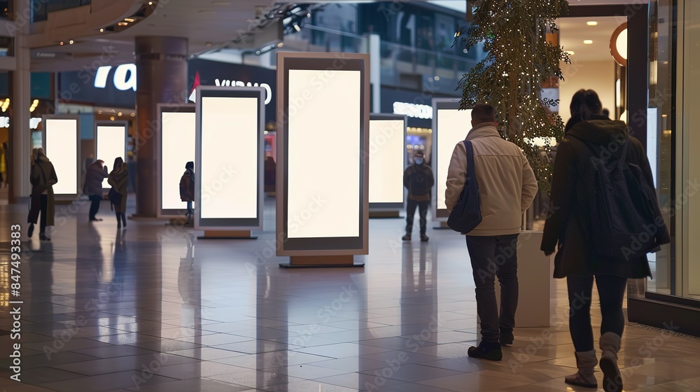 A Blank Advertising Mockup for Showcasing Your Message in a Shopping Mall Environment