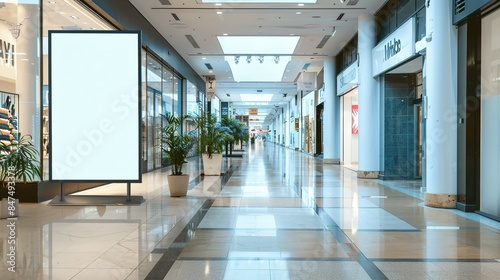 A Blank Advertising Mockup for Showcasing Your Message in a Shopping Mall Environment © Koplexs-Stock