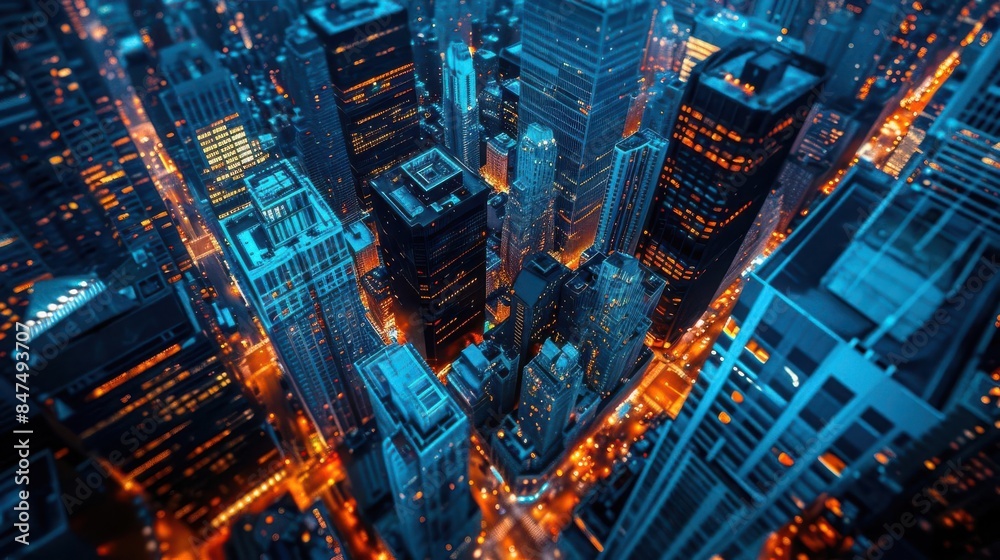 Nighttime urban, glowing lights, modern background Nighttime urban, glowing lights, modern background