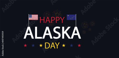 Wallpaper Mural Wish You a Happy Alaska Day with Flag themed Text Design Torontodigital.ca