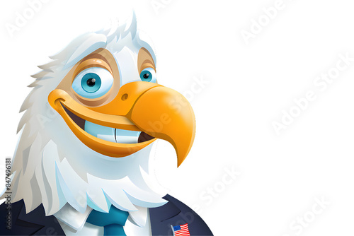 Smiling American Eagle Cartoon Character photo