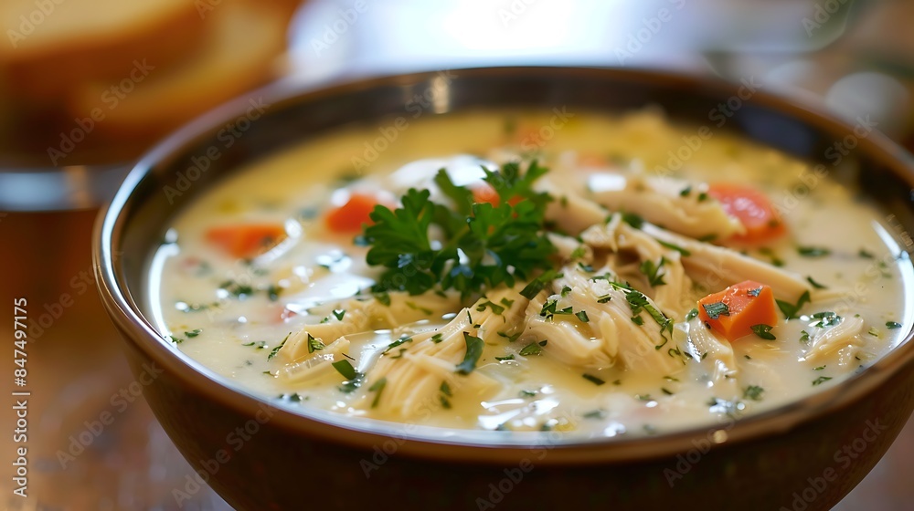 Bowl of creamy chicken soup Bowl of creamy chicken soup