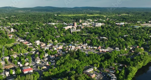 Afternoon spring aerial video of the area surrounding the Village - Town of New Paltz, NY, USA 06/03/24	 photo