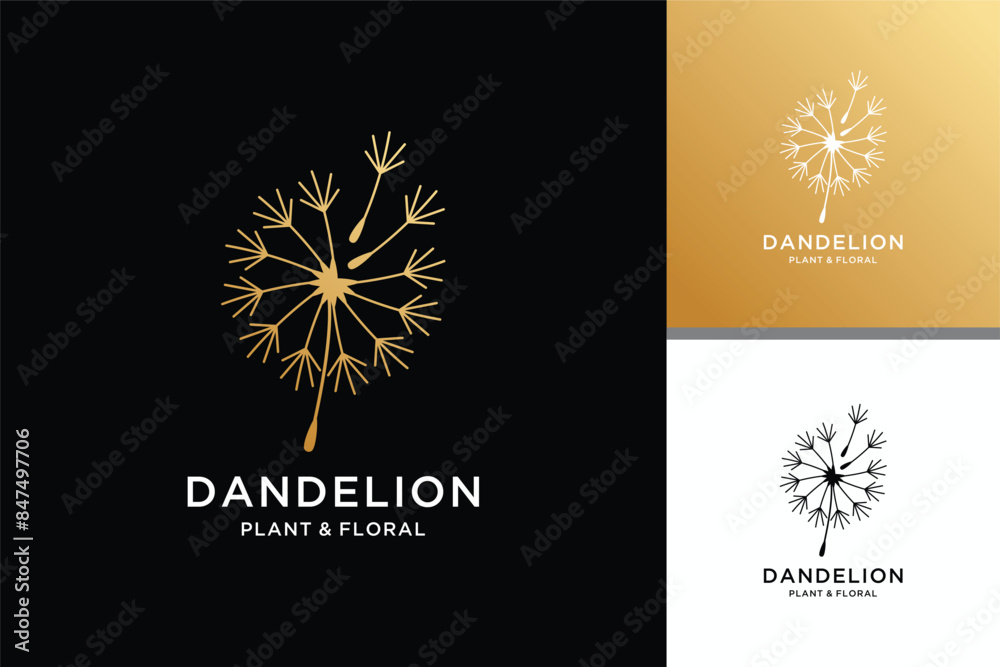 Abstract dandelion logo design illustration Abstract dandelion logo design illustration