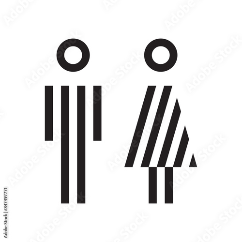 Lavatory and restroom sign for man and women isolated icon graphic vector