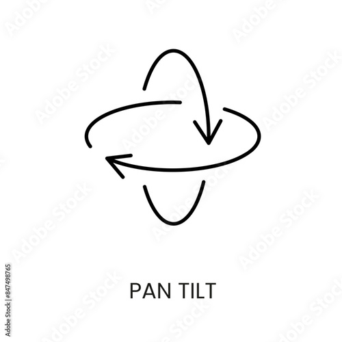 Pan tilt line vector icon with editable stroke