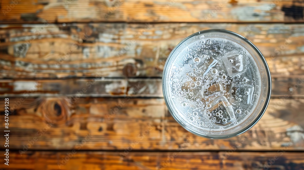 Carbonated water on wood grain background Carbonated water on wood grain background