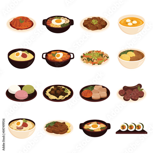 Korean Food Vector Set