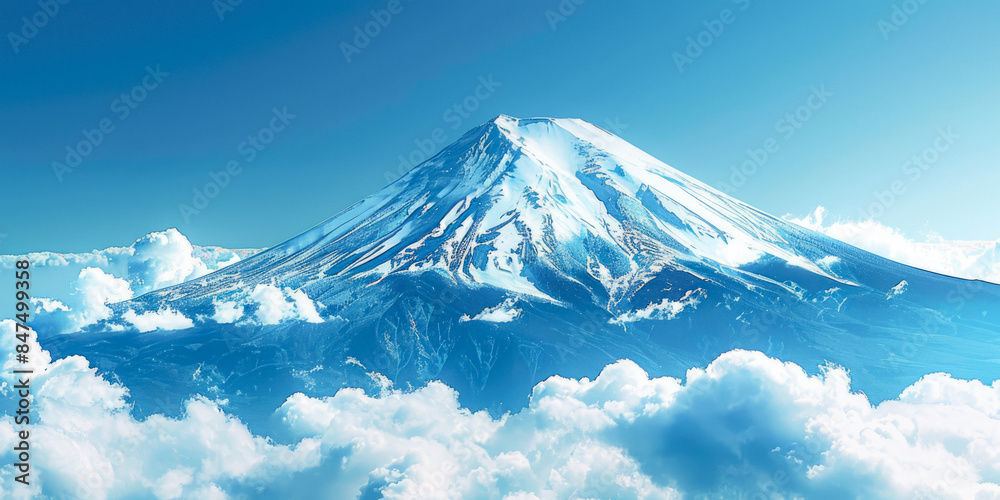 Great Mount Fuji With Sky Background For Wallpaper Created Using Artificial Intelligence Great Mount Fuji With Sky Background For Wallpaper Created Using Artificial Intelligence