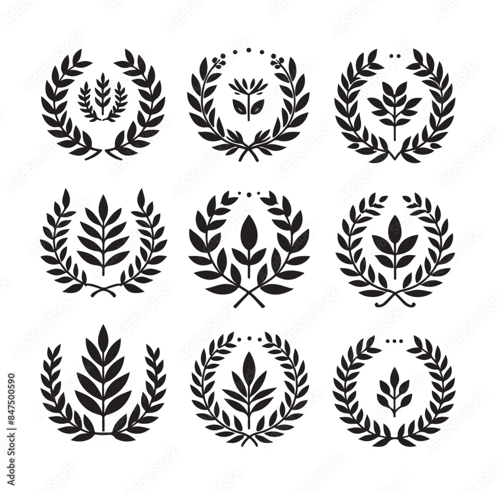 laurel sign illustration icon logo vector illustration