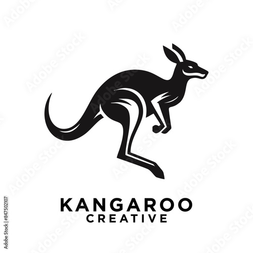kangaroo logo icon design illustration