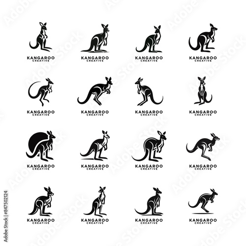 kangaroo logo icon design illustration