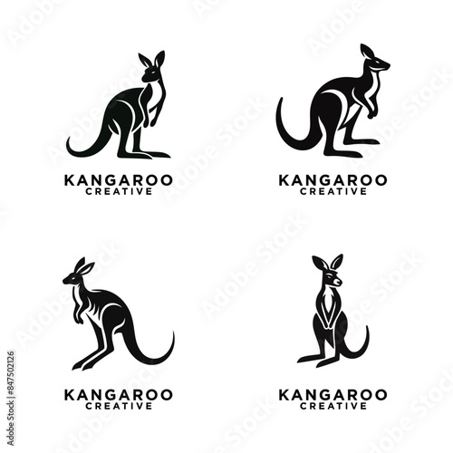 kangaroo logo icon design illustration