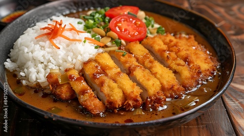 Chicken katsu curry with white rice