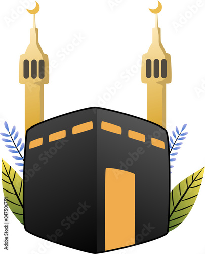 Beautiful kaaba in Makkah Illustration