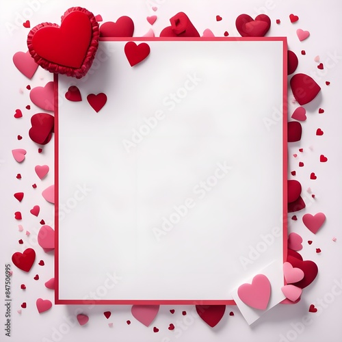 A blank white paper with a valentines day border theme --ar 4:5