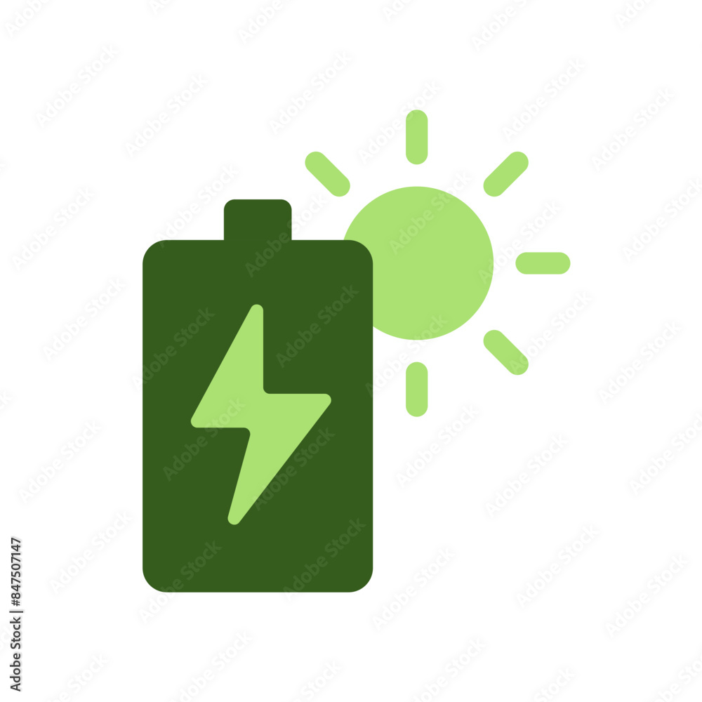 Sustainability icon flat style in green color Sustainability icon flat style in green color