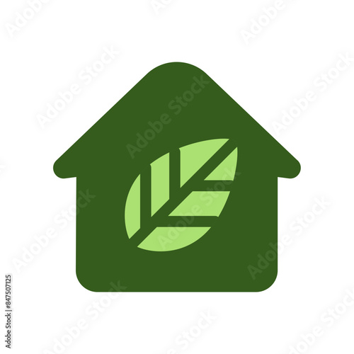 Sustainability icon flat style in green color