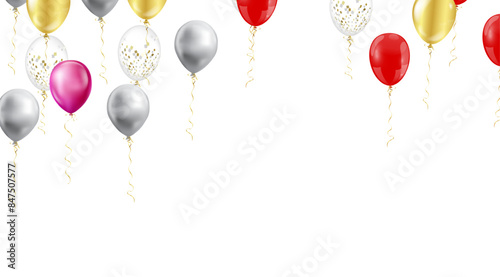 Colorful party balloons and decorations