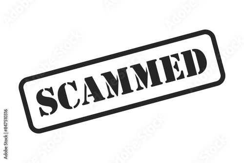 Scammed stencil lettering stamp as an isolated vector