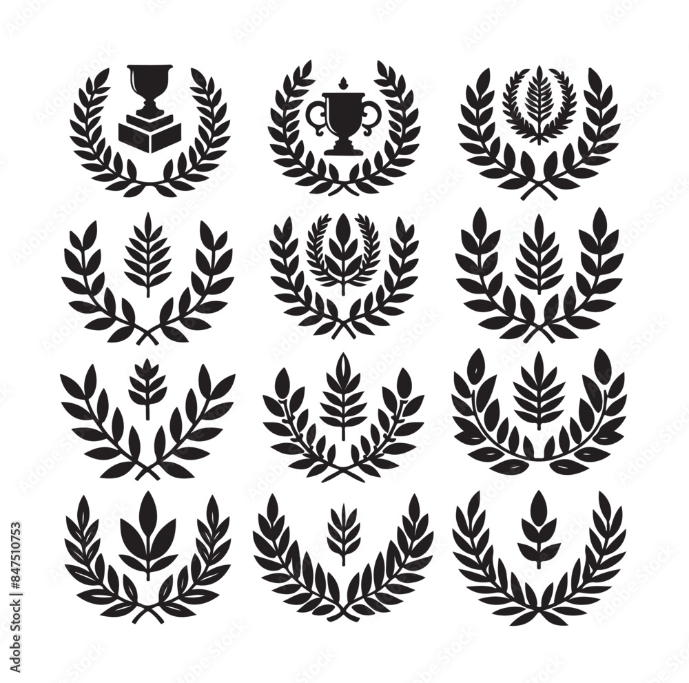 laurel sign illustration icon logo vector illustration