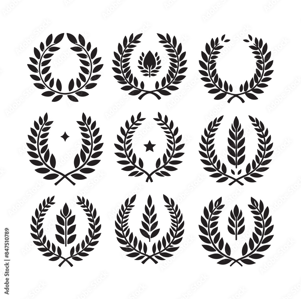 laurel sign illustration icon logo vector illustration