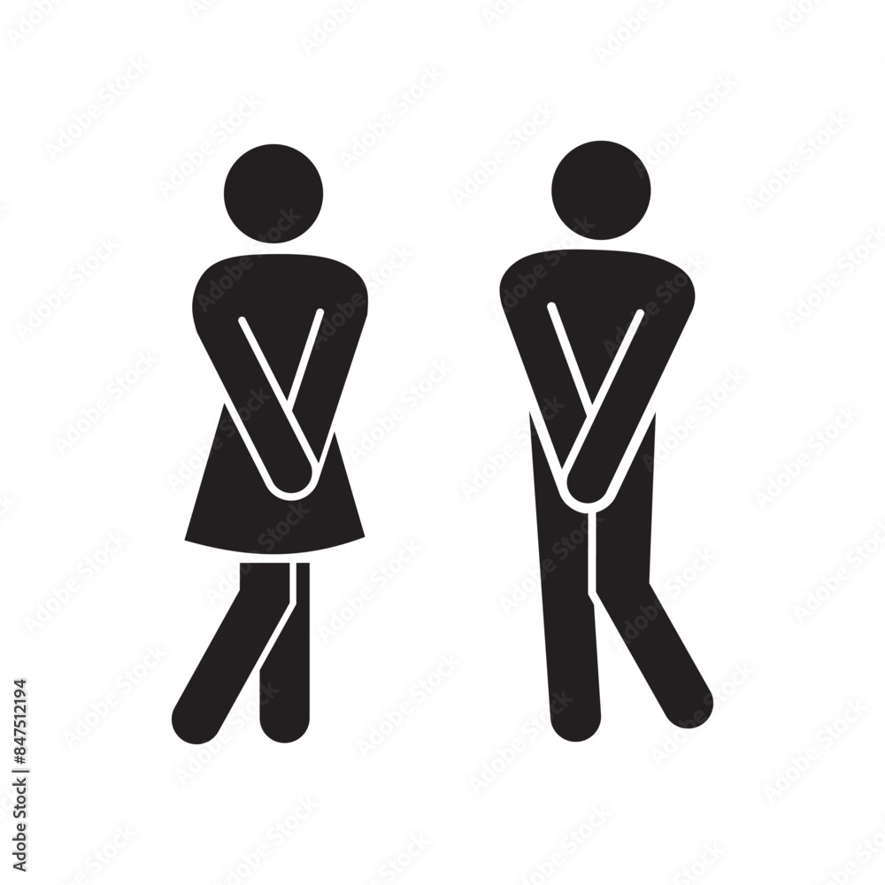 Lavatory and restroom sign for man and women isolated icon graphic vector Lavatory and restroom sign for man and women isolated icon graphic vector