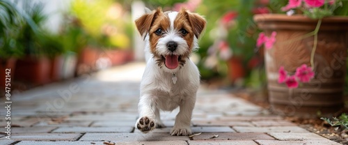 A Happy And Healthy Male Jack Russell Terrier Dog Playing Outside During Summertime, HD