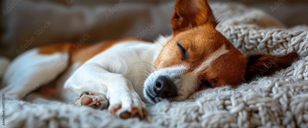 Obraz premium A Happy, Joyful, And Playful Jack Russell Terrier Relaxing And Resting, Full Of Life, HD