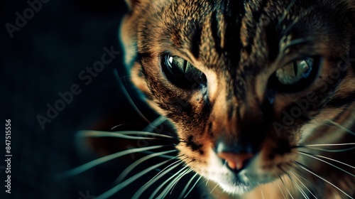 CloseUp Picture of a Beautiful Bengal Cat cat looking at Camera cat portait : Generative AI © The Little Hut