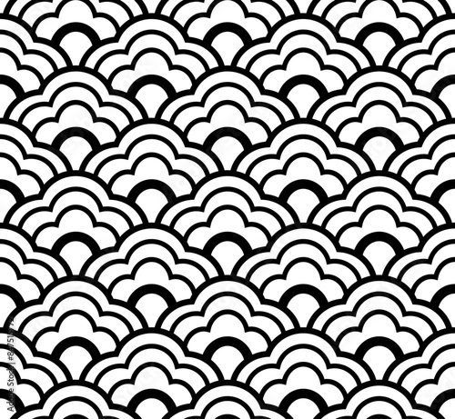 asian chinese vector pattern in black and white background