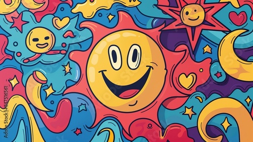 Happy pattern wallpaper