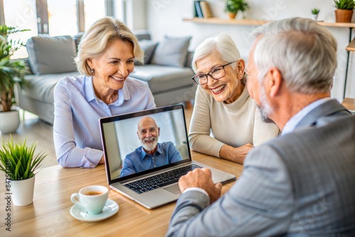 middle age senior couple smiling happy and confident using laptop while sitting at home