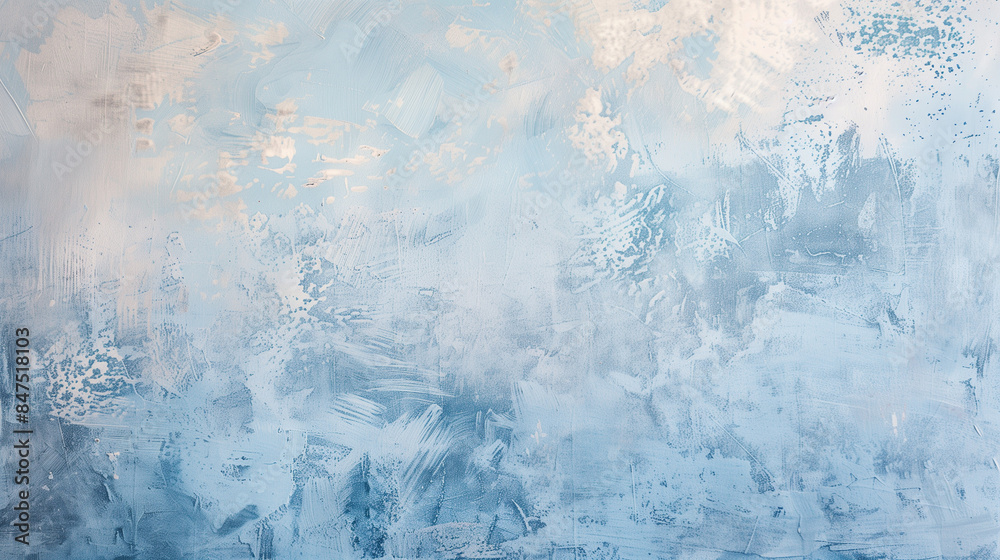 Fototapeta premium Rustic Textured Wall with Ocean-inspired Pastels Color Washing Technique. Aged effect. Palette of sky blue with subtle variations in hue and tonality. High-resolution. Soft and layered finish.